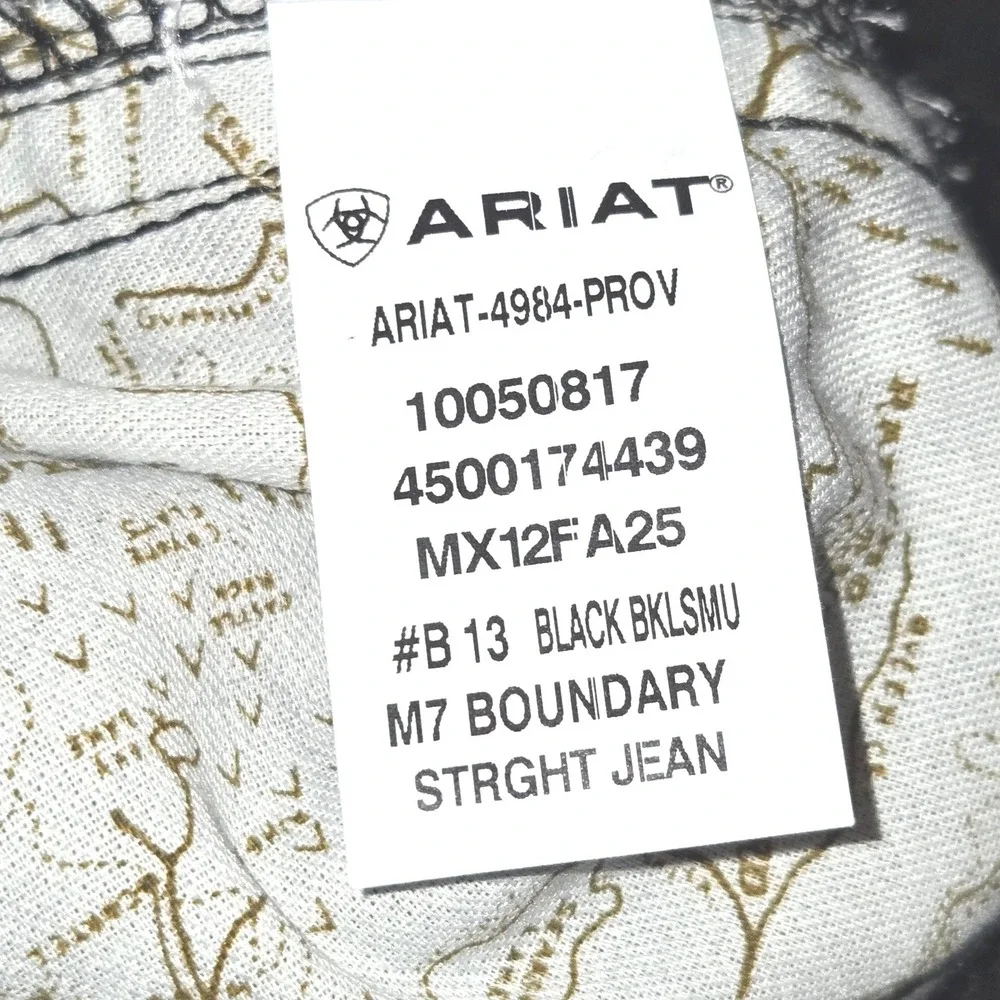 Ariat NWT M7 Slim Fit Straight Leg Jeans Mens 30x32 Dark Wash Black 10050817‎